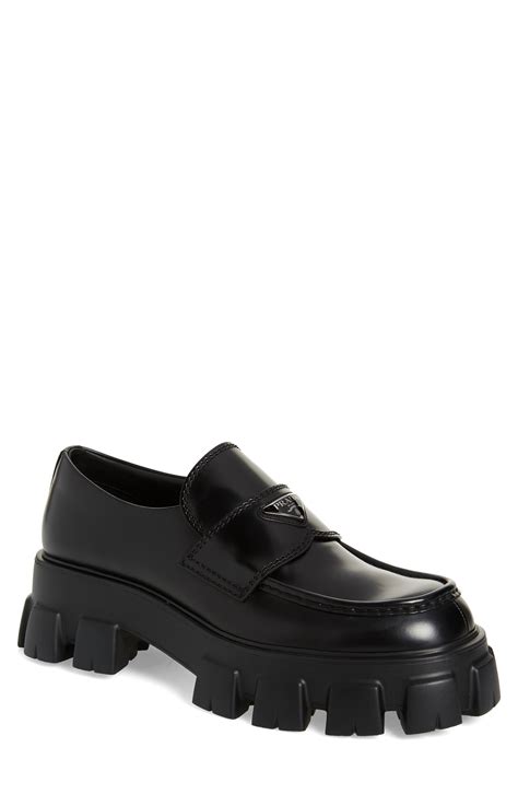 prada shoes for men loafers|platform Prada loafers.